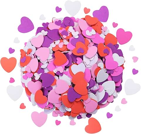 1000 Heart-Shaped Foam Stickers for DIY Crafts