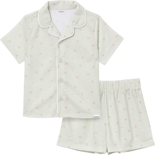 Baby Girls' 2-Piece Coat Style Pajama Set