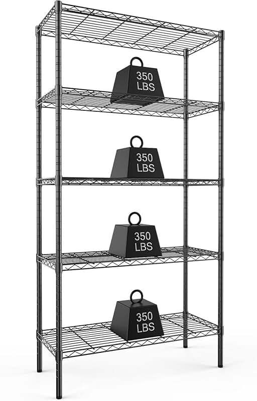5-Tier Metal Wire Shelf for Storage and Organization