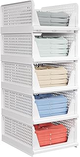 Set of 5 Foldable Closet Storage Baskets