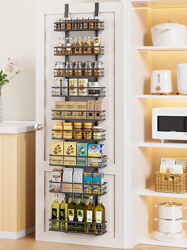 9-Tier Over-the-Door Pantry Organizer in Black