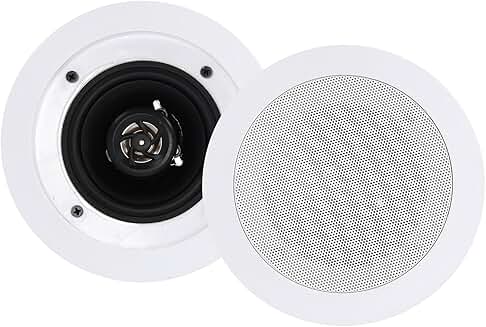 White 4-inch 70V In-Ceiling Speaker with Swivel Tweeter