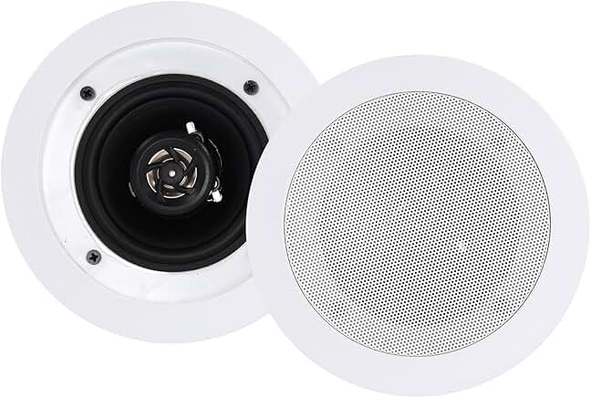 White 4-inch 70V In-Ceiling Speaker with Swivel Tweeter