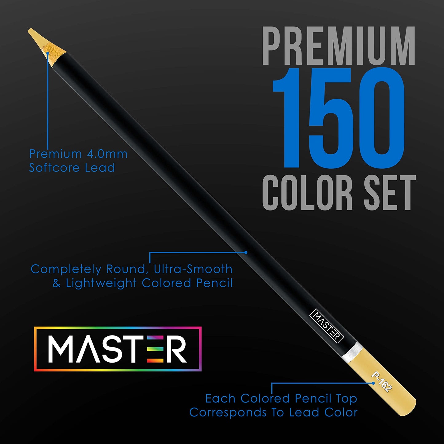 150 Colored Pencils Mega Set with 4 Sketch Pads