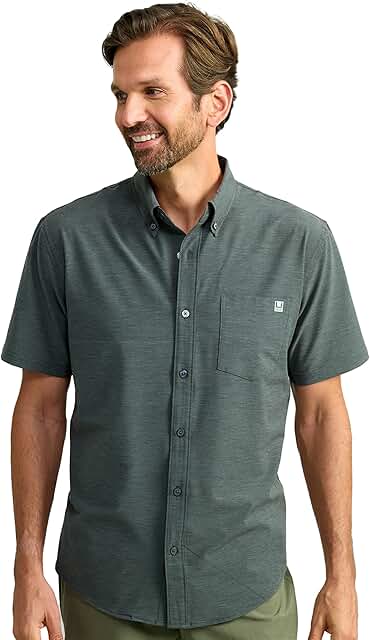 Men's Salmon Short Sleeve Fishing Shirt, 3X-Large