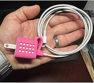 Pink Charger Protector for USB-A and Lightning Cables