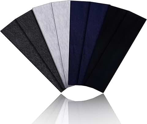 Set of 8 Soft Elastic Sports Headbands for Women