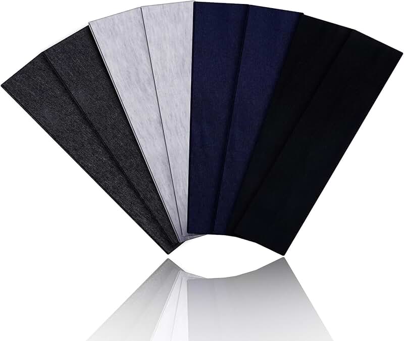 Set of 8 Soft Elastic Sports Headbands for Women