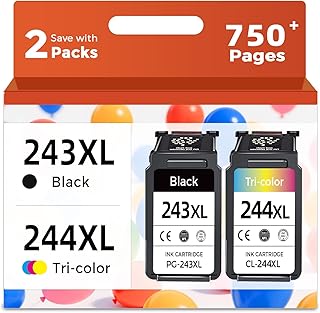 Black and color ink cartridge 2-pack for compatible printers