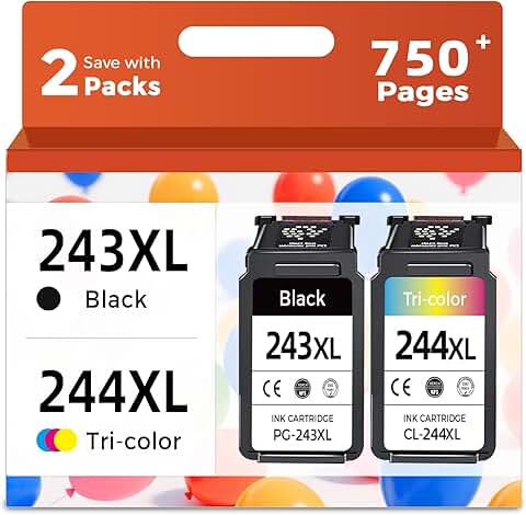 Black and color ink cartridge 2-pack for compatible printers