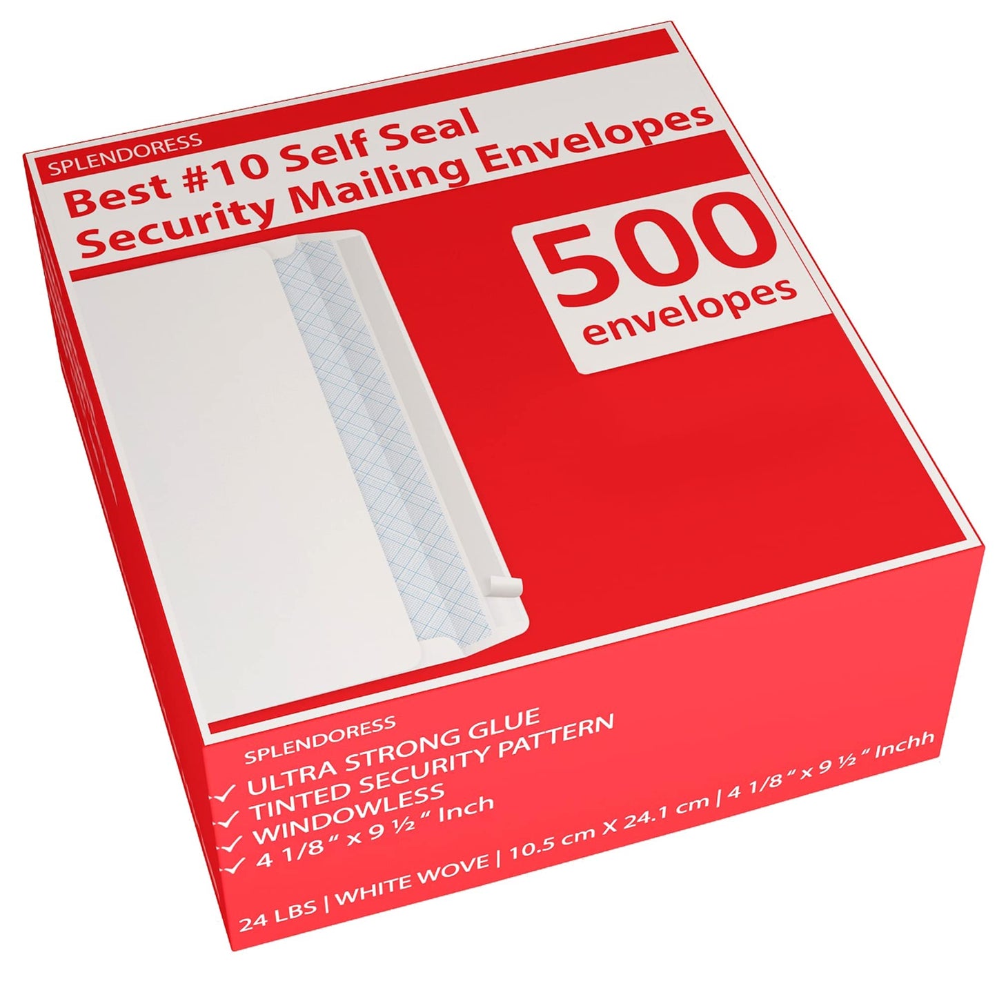 Self Seal Letter Size Envelopes, 500 Pack