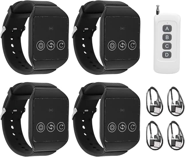 Restaurant Pager System with 4 Watches and 1 Transmitter