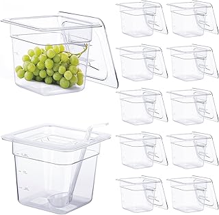 12 Pack Clear Plastic Food Pans with Lids and Spoon