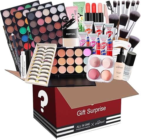 All-in-One Makeup Set with Eyeshadow, Lipstick, and More