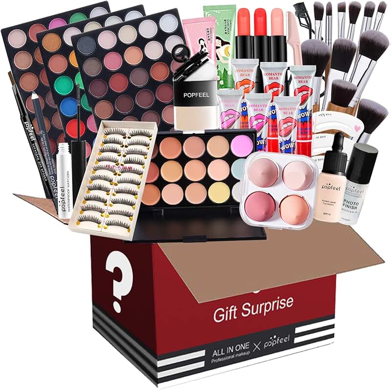 All-in-One Makeup Set with Eyeshadow, Lipstick, and More
