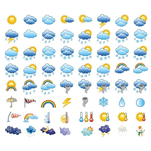 Cute Face Weather Icon Decor for Journals and Scrapbooks
