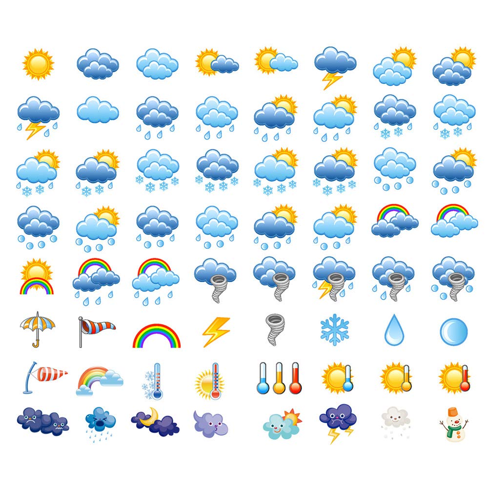 Cute Face Weather Icon Decor for Journals and Scrapbooks