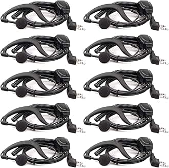 Adjustable Walkie Talkie Earpiece with Mic, 10 Pack