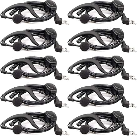 Adjustable Walkie Talkie Earpiece with Mic, 10 Pack