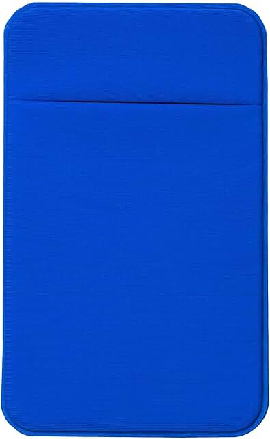 Blue Elastic Leather Phone Card Holder
