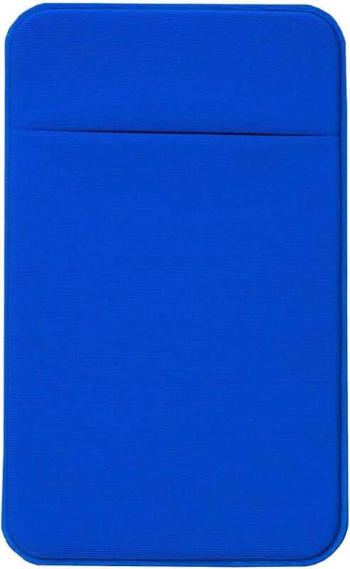 Blue Elastic Leather Phone Card Holder