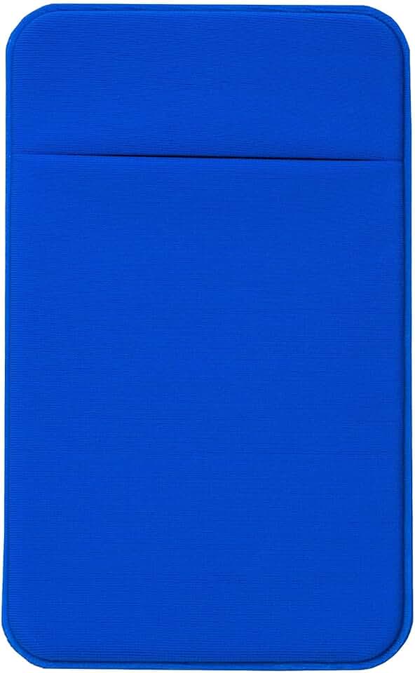 Blue Elastic Leather Phone Card Holder