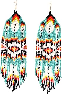 Long Beaded Dangle Earrings for Women