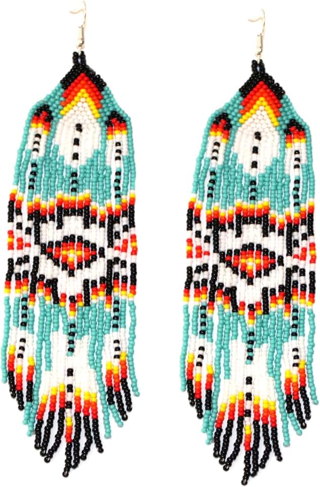 Long Beaded Dangle Earrings for Women