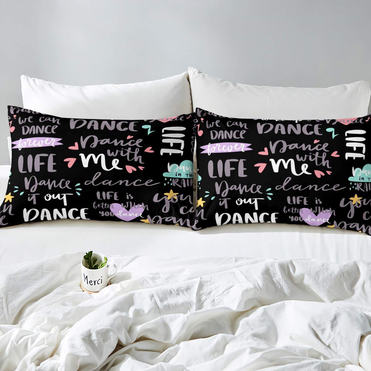 Hippie Graffiti Bedding Set Girls Dance Life Comforter Cover Set 3 Piece K aii Duvet Cover Set 2 Pillowcases Queen Size