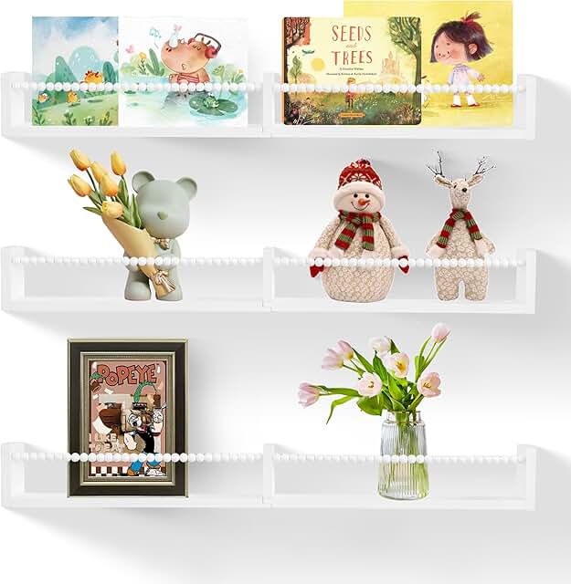 Nursery Wall Shelves Set of 3 for Kids' Books and Toys