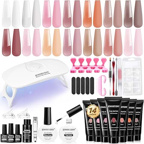 Poly Gel Nail Kit with UV Lamp and Top Coats