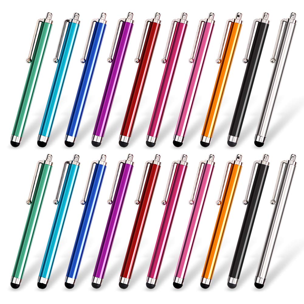 Stylus Set of 20 Pack, Universal Capacitive Touch Screen Stylus Compatible with iPad, iPhone, Samsung, Kindle Touch, Compatible with All Device with Capacitive Touch Screen - 10 Color