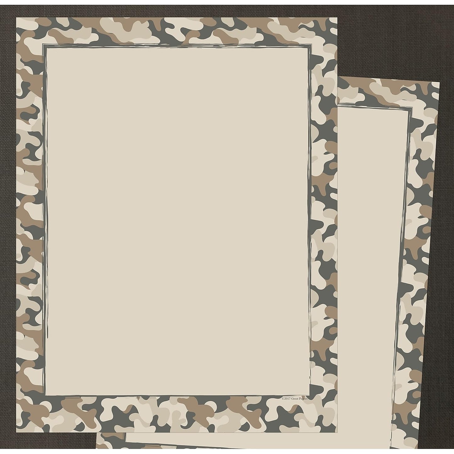 Camo Letterhead Paper, 8.5 x 11, 80 Sheets
