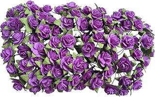 Dark purple paper rose for craft and decoration, 1.5 cm