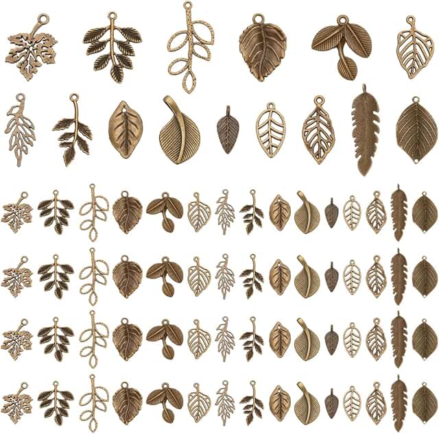 150 Tree Leaf Charms for Jewelry Making