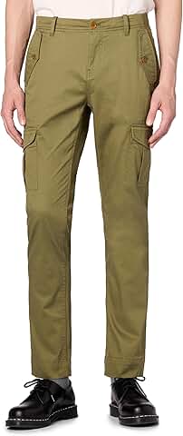 Men's Washed Cotton Stretch Cargo Pants