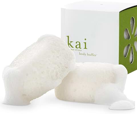 Set of two gentle exfoliating bath sponges with gardenia scent