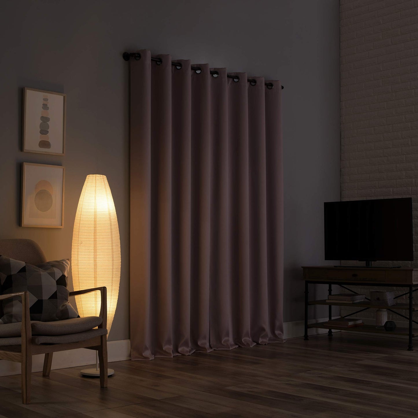Nordic 2-pack Theater Grade Extreme 100% Blackout Grommet Curtain Panel Pair, 52" x 84", Blush