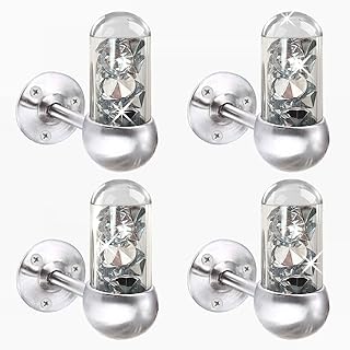 Set of 4 Glass Tube Crystal Diamond Towel Hooks
