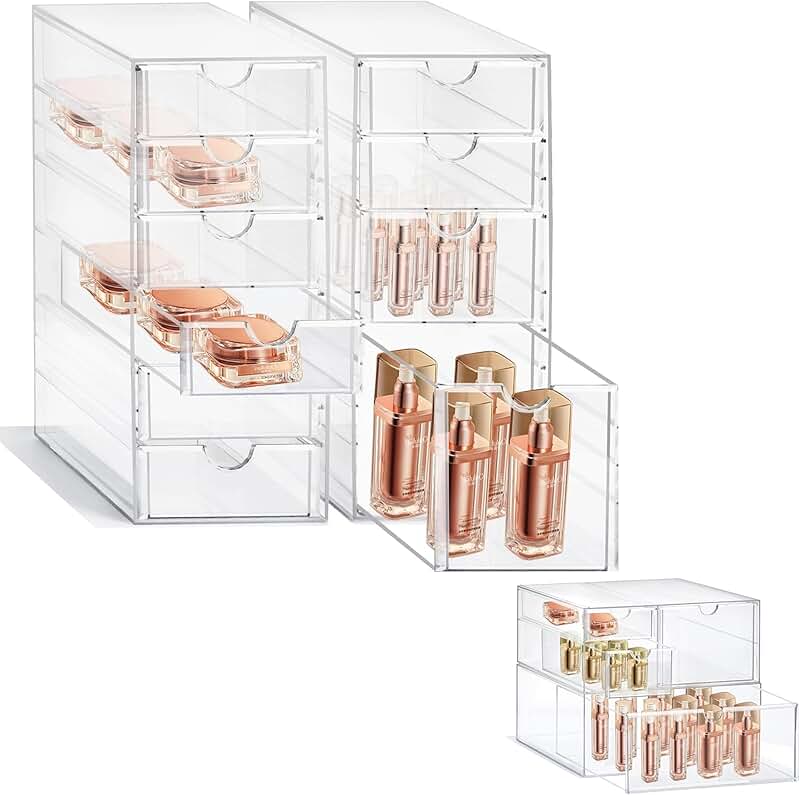 10 and 4 Drawer Acrylic Storage Units