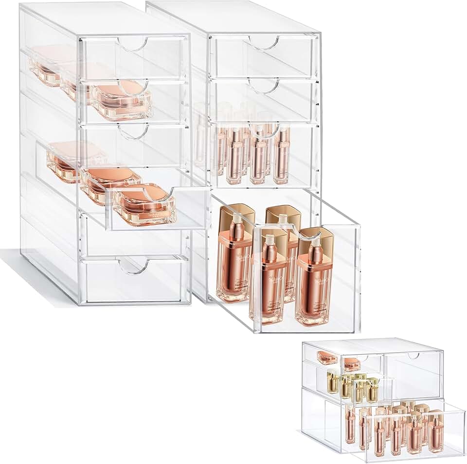 10 and 4 Drawer Acrylic Storage Units