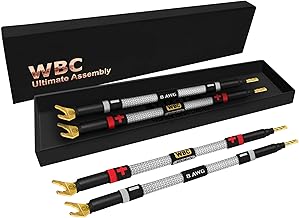 Set of four 6-inch 8 AWG OFC speaker jumper cables