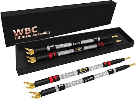 Set of four 6-inch 8 AWG OFC speaker jumper cables