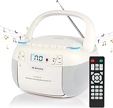 Portable CD and cassette player with Bluetooth and radio