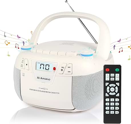 Portable CD and cassette player with Bluetooth and radio
