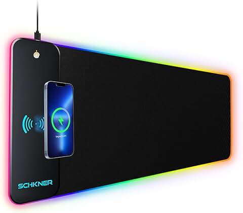 Large RGB Gaming Mouse Pad with Wireless Charging