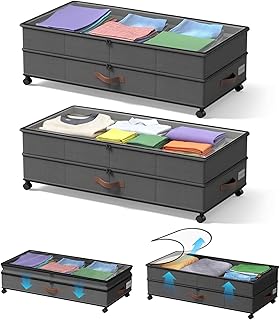 Two Large Under Bed Storage Bins with Wheels