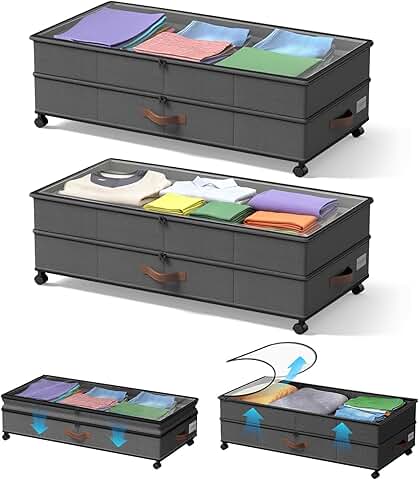 Two Large Under Bed Storage Bins with Wheels