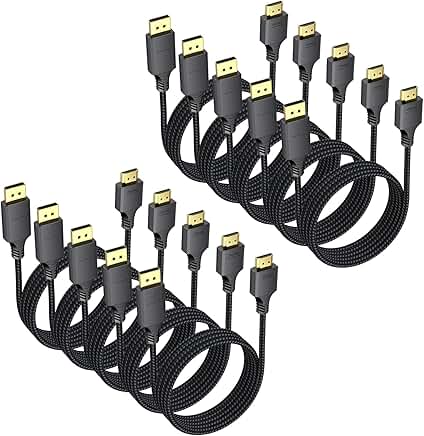 6ft DisplayPort to HDMI Cable Pack for 4K and 1080P