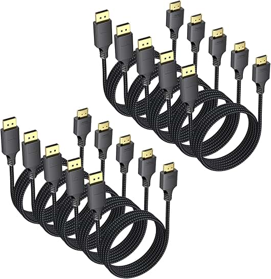 6ft DisplayPort to HDMI Cable Pack for 4K and 1080P